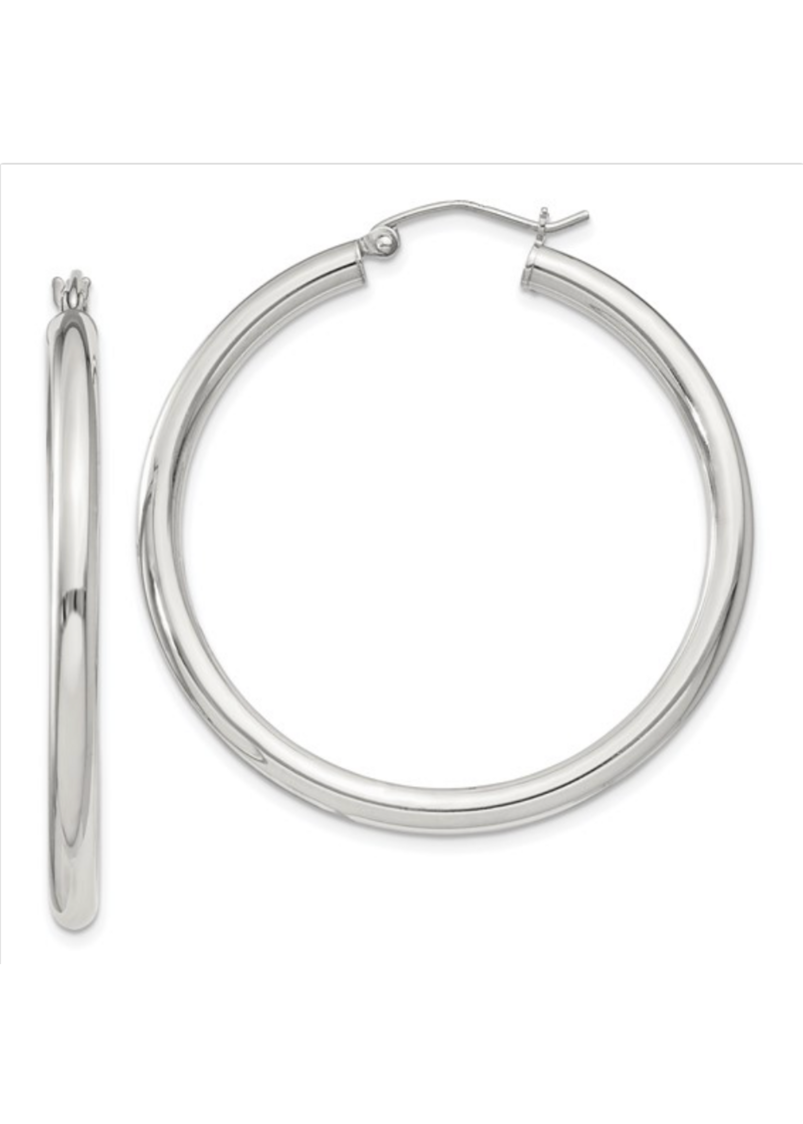 Jordans 3mm Sterling Tube Hoops 42mm