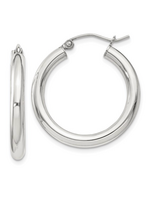 Jordans 3mm Sterling Tube Hoops 27mm