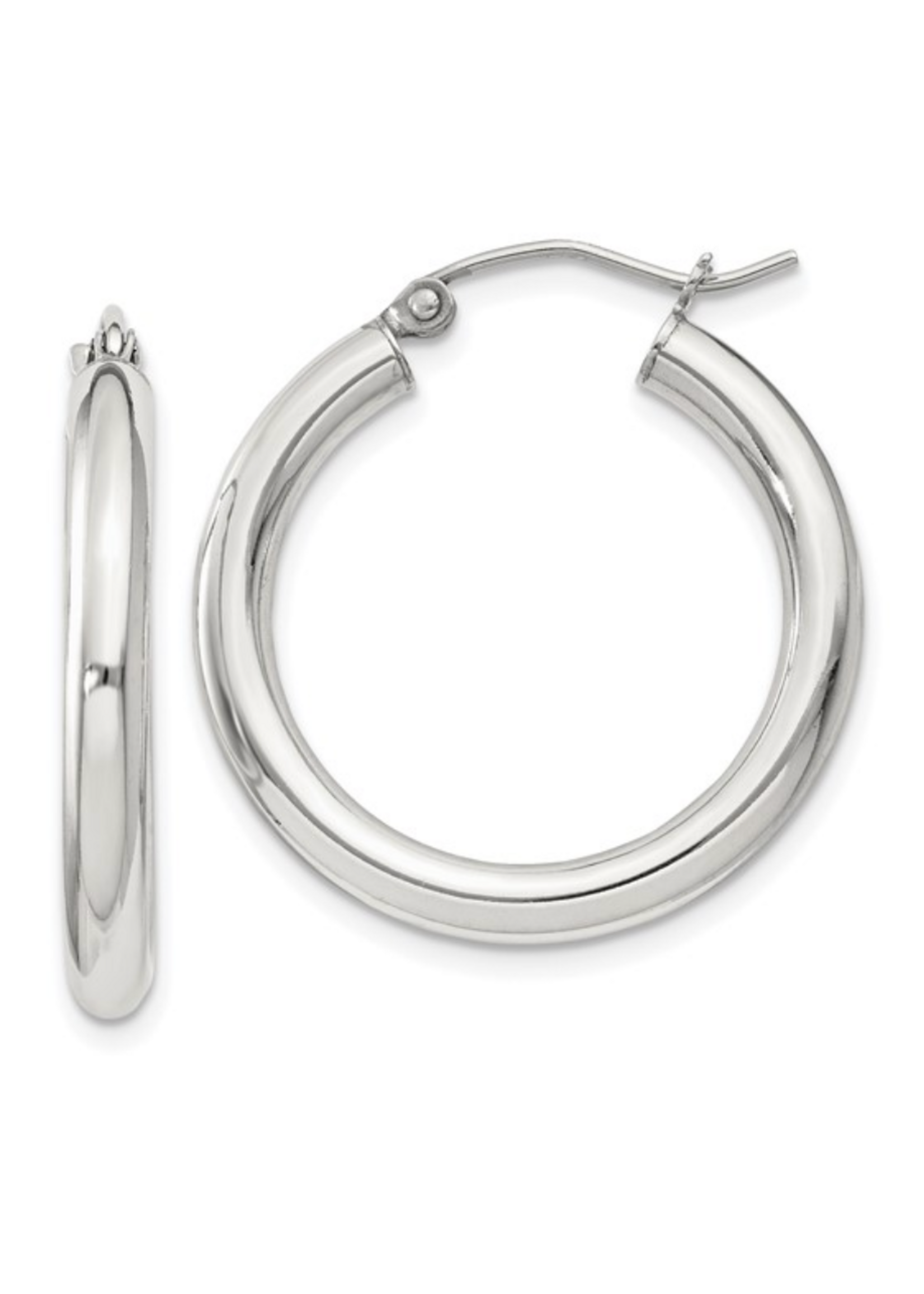 Jordans 3mm Sterling Tube Hoops 27mm