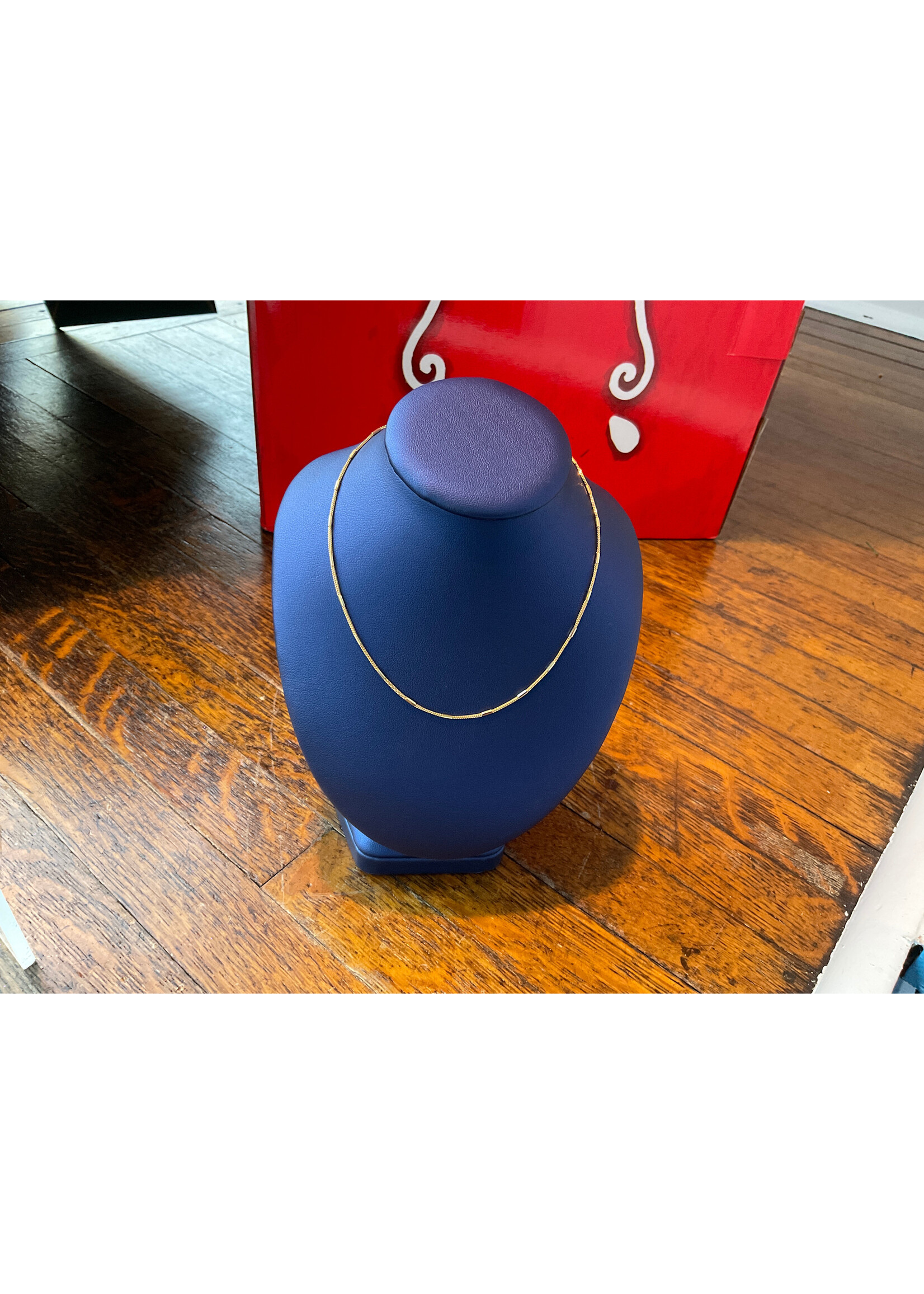 Jordans 1.3mm 14k Spiga Station Necklace 18in