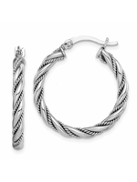 Jordans 2.5x25mm Twisted Hoop Sterling Earrings