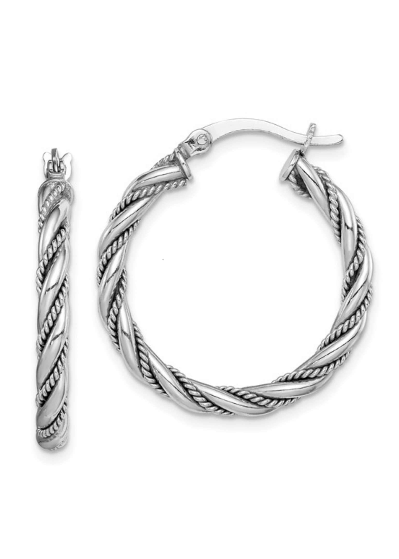 Jordans 2.5x25mm Twisted Hoop Sterling Earrings