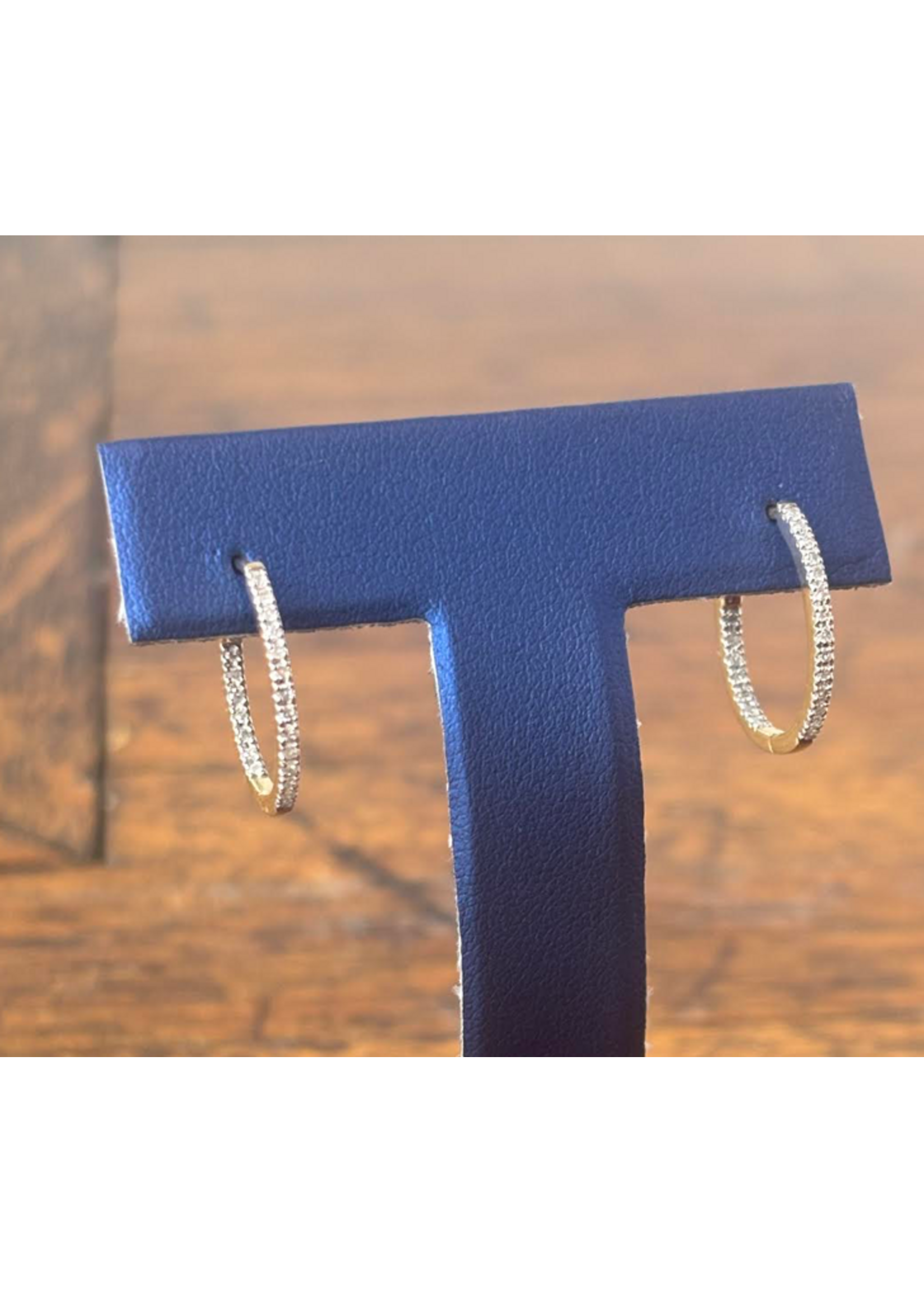 Jordans .25cttw Diamond In & Out Round Hoop 10k w Locking Back