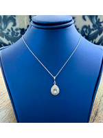 Jordans 10kwg Aquamarine Teardrop Pendant 18inch