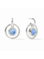 Julie Vos Astor 6-in-1 Charm Earring - Chalcedony Blue - Silver