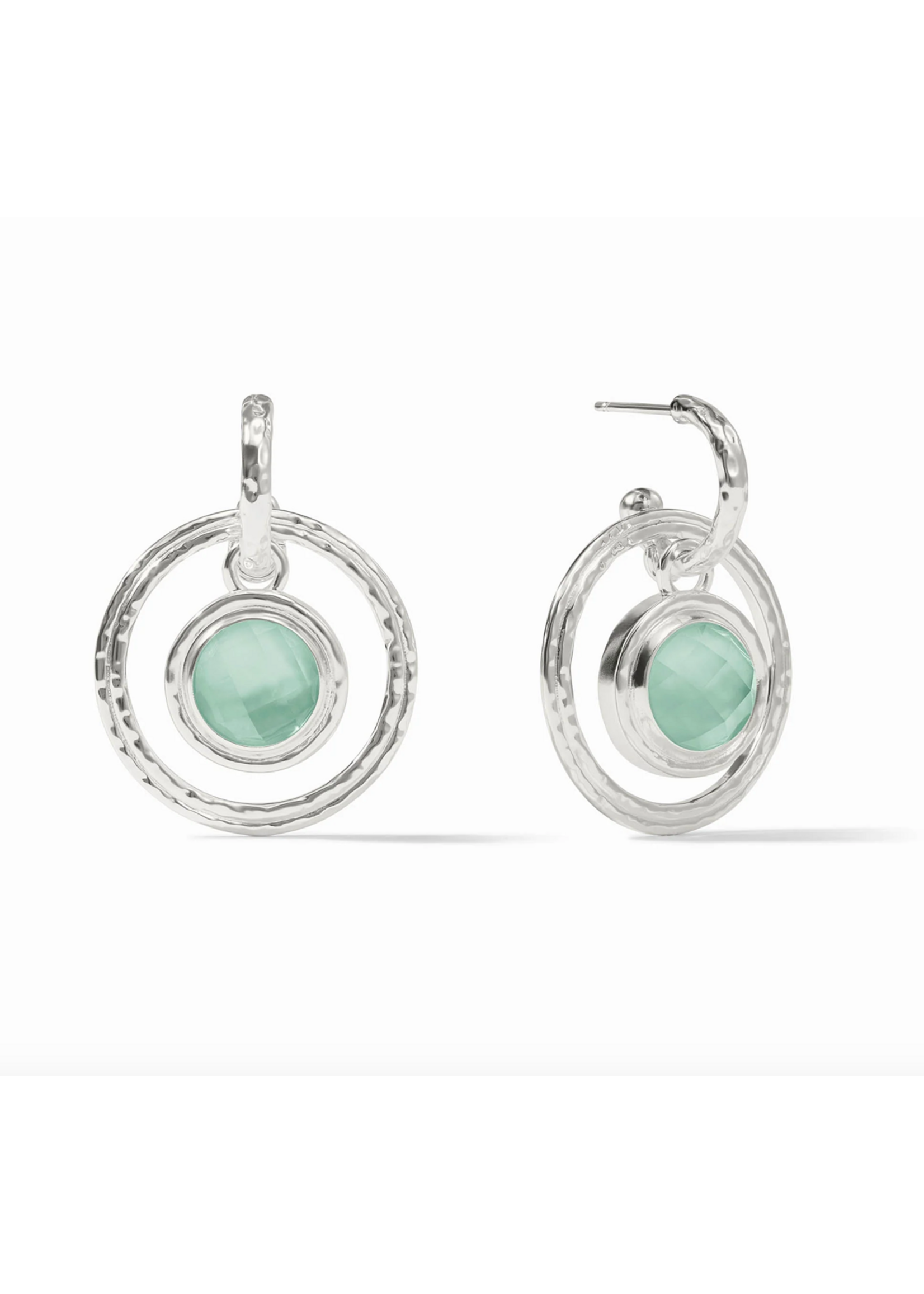 Julie Vos Astor 6-in-1 Charm Earring - Aquamarine Blue - Silver