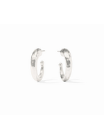 Julie Vos Hammered Hoop Small - Silver