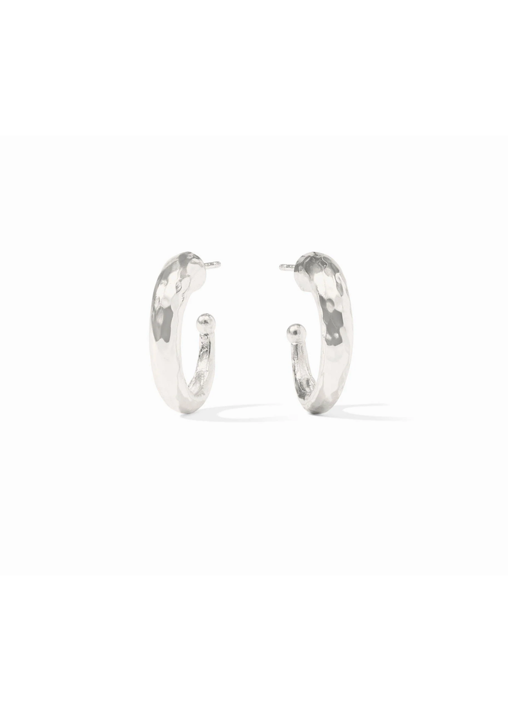 Julie Vos Hammered Hoop Small - Silver