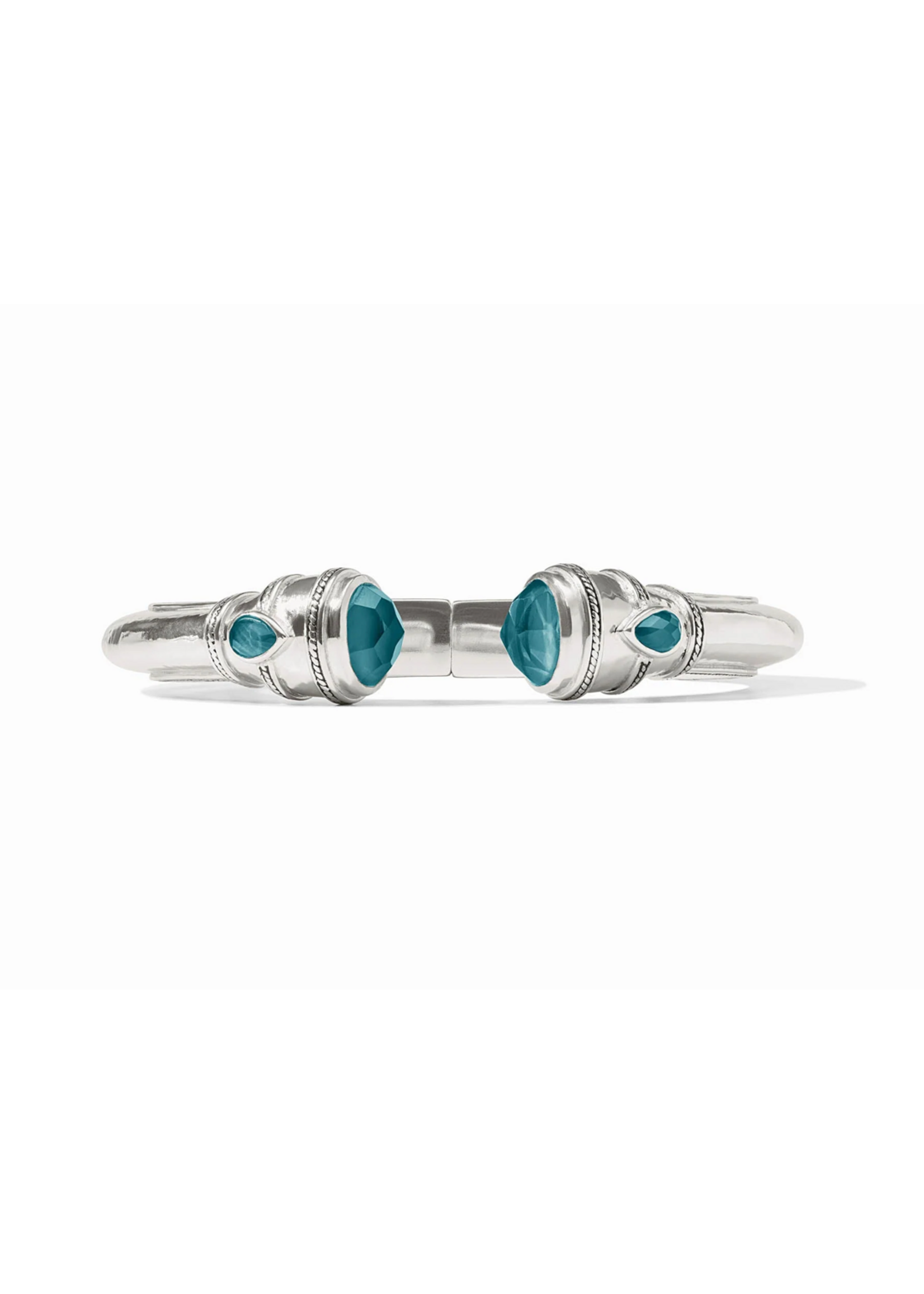 Julie Vos Cannes Demi Cuff Iridescent Montana Blue - Silver