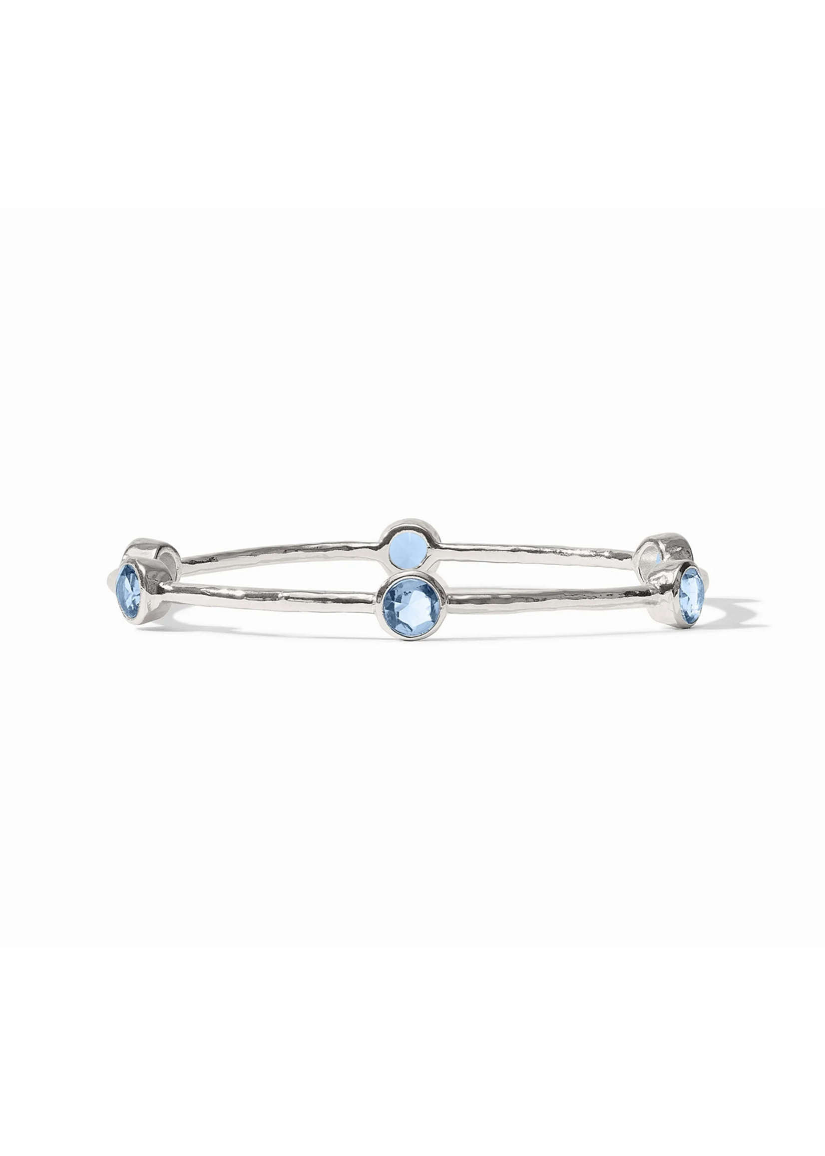 Julie Vos Milano Bangle - Chalcedony Blue - Silver Lg