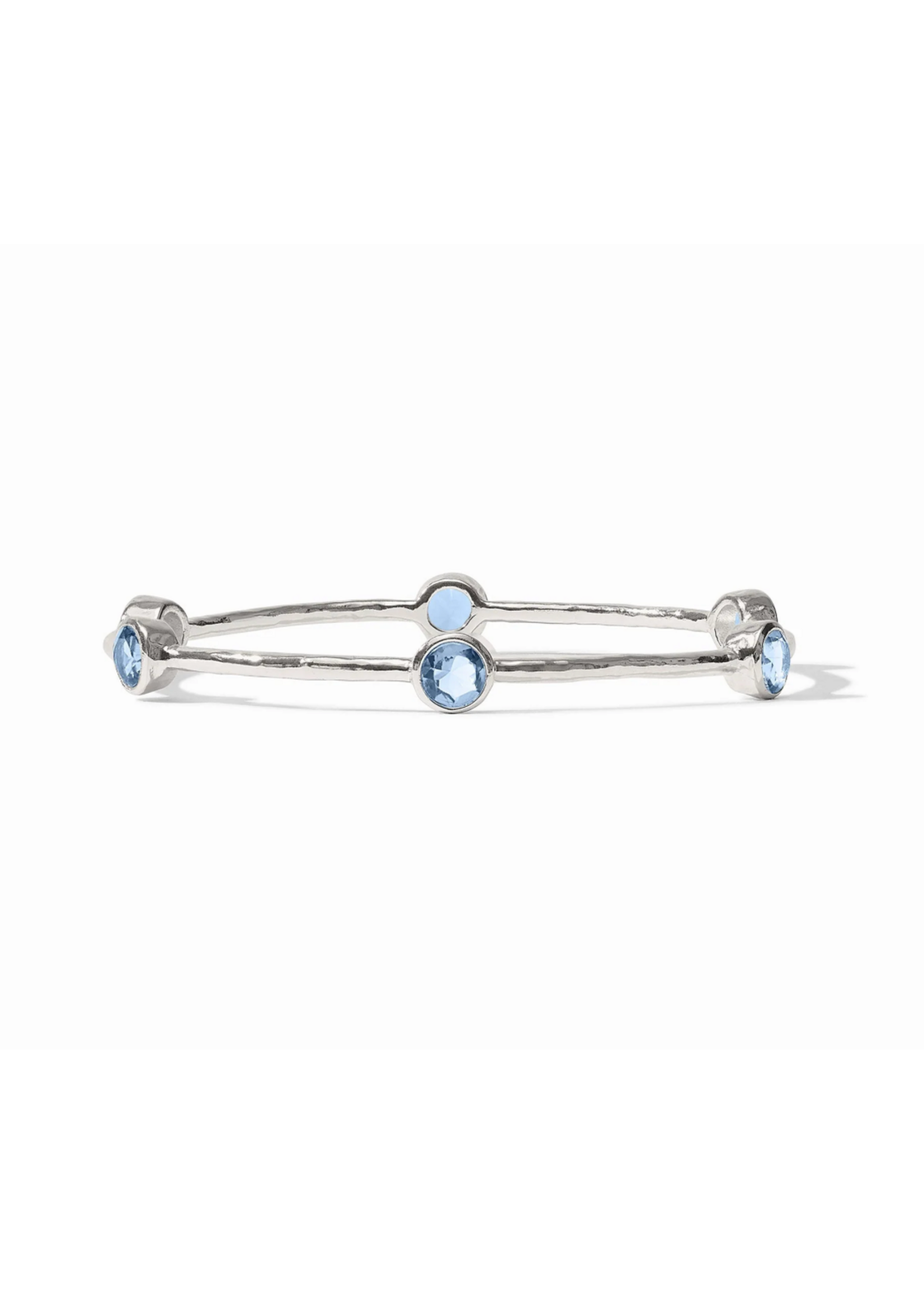 Julie Vos Milano Bangle - Chalcedony Blue - Silver Small