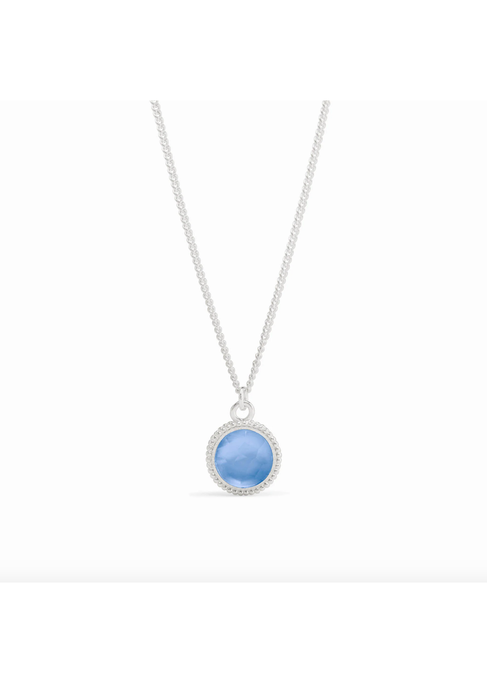 Julie Vos Fleur-dis-Lis Solitaire Necklace - Chalcedony - Silver