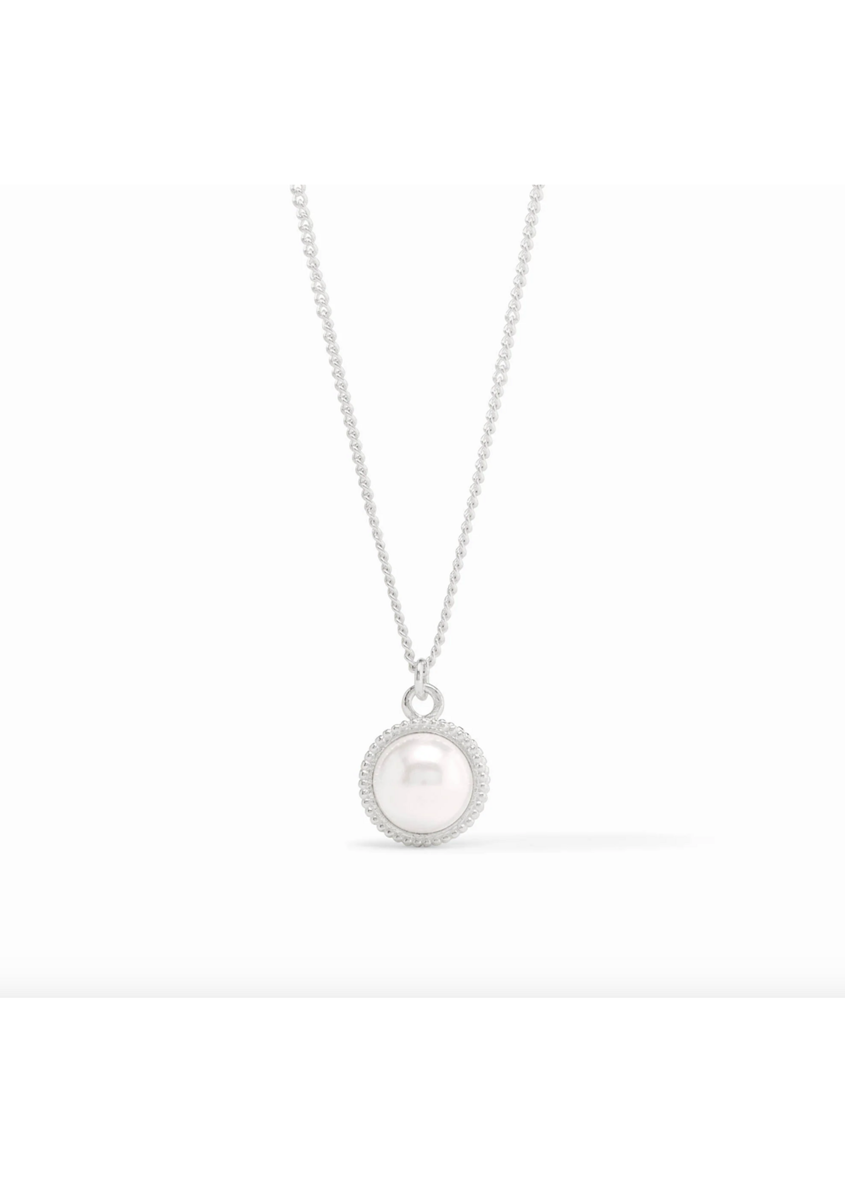 Julie Vos Fleur-dis-Lis Solitaire Necklace - Pearl - Silver