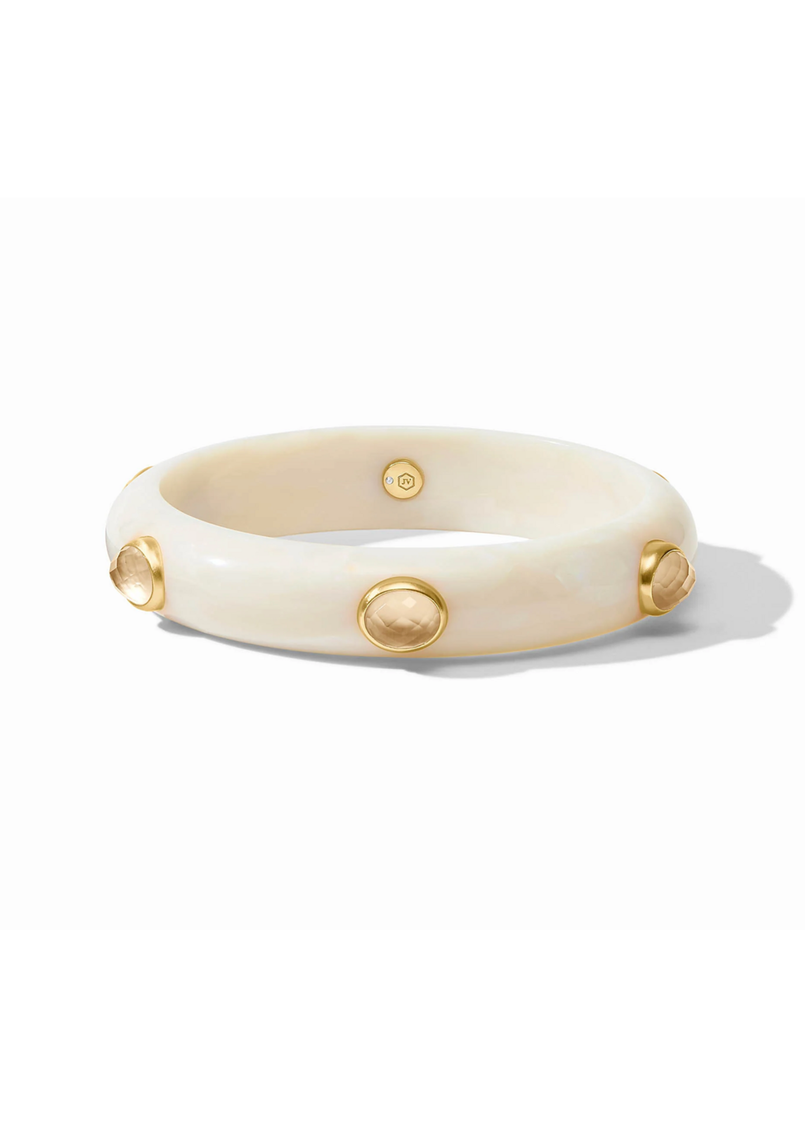 Julie Vos Carnaby Stone Bangle - Iridescent Champagne - Small