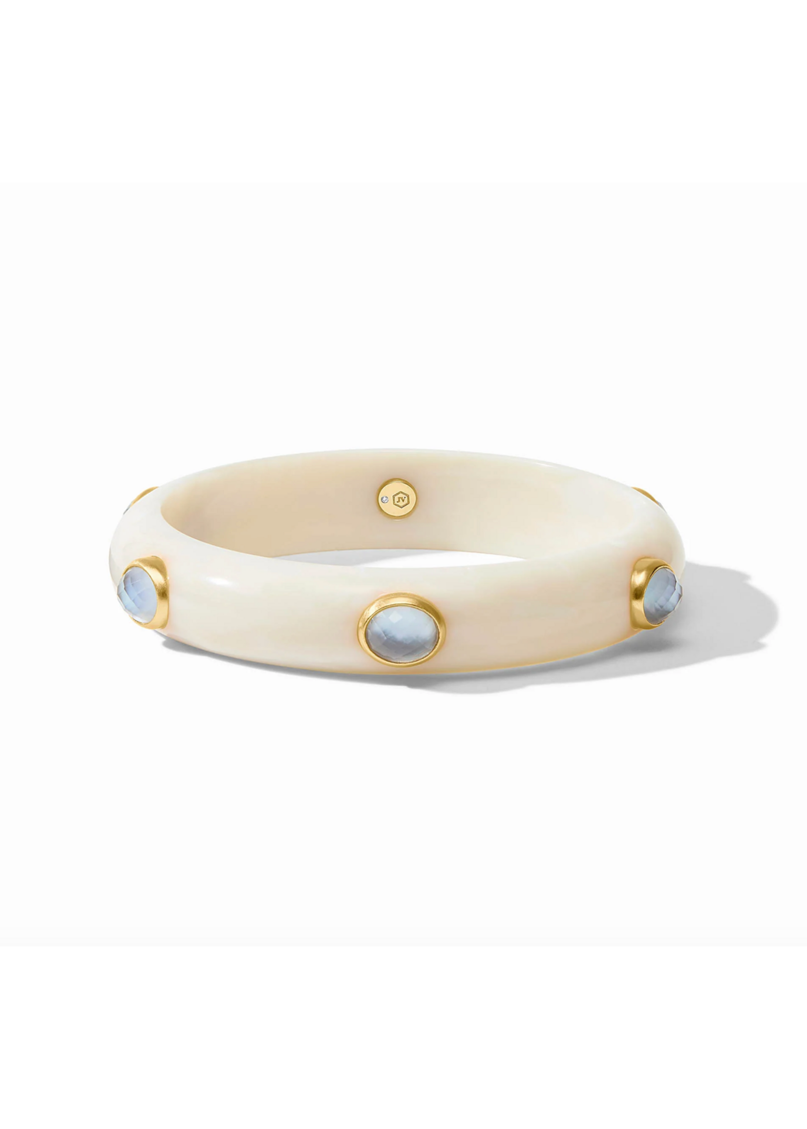 Julie Vos Carnaby Stone Bangle - Iridescent Chalcedony Blue - Med