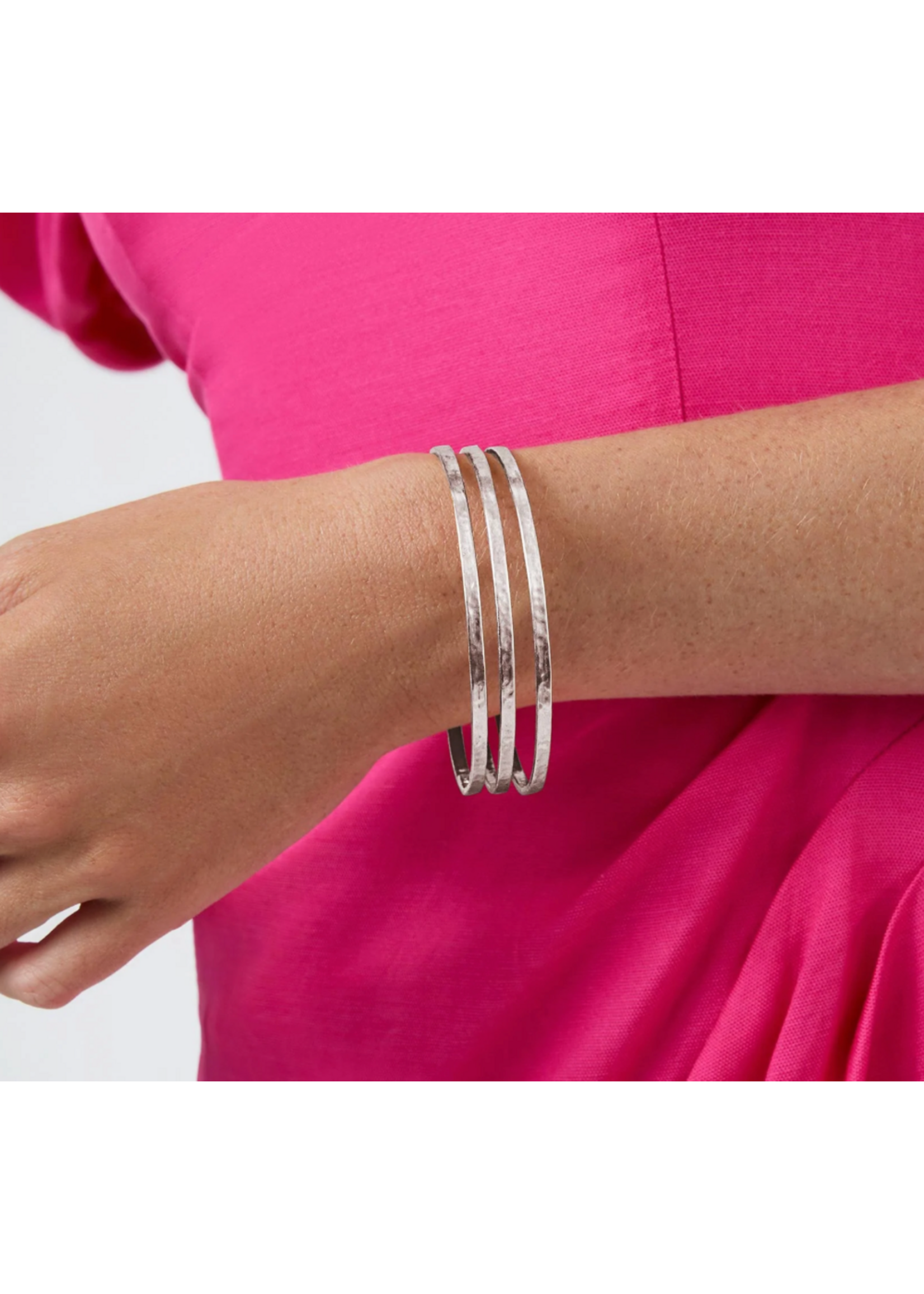Julie Vos Crescent Bangle - Lg - Silver