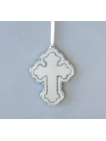 Beatriz Ball Baby Pearl Cross Ornament