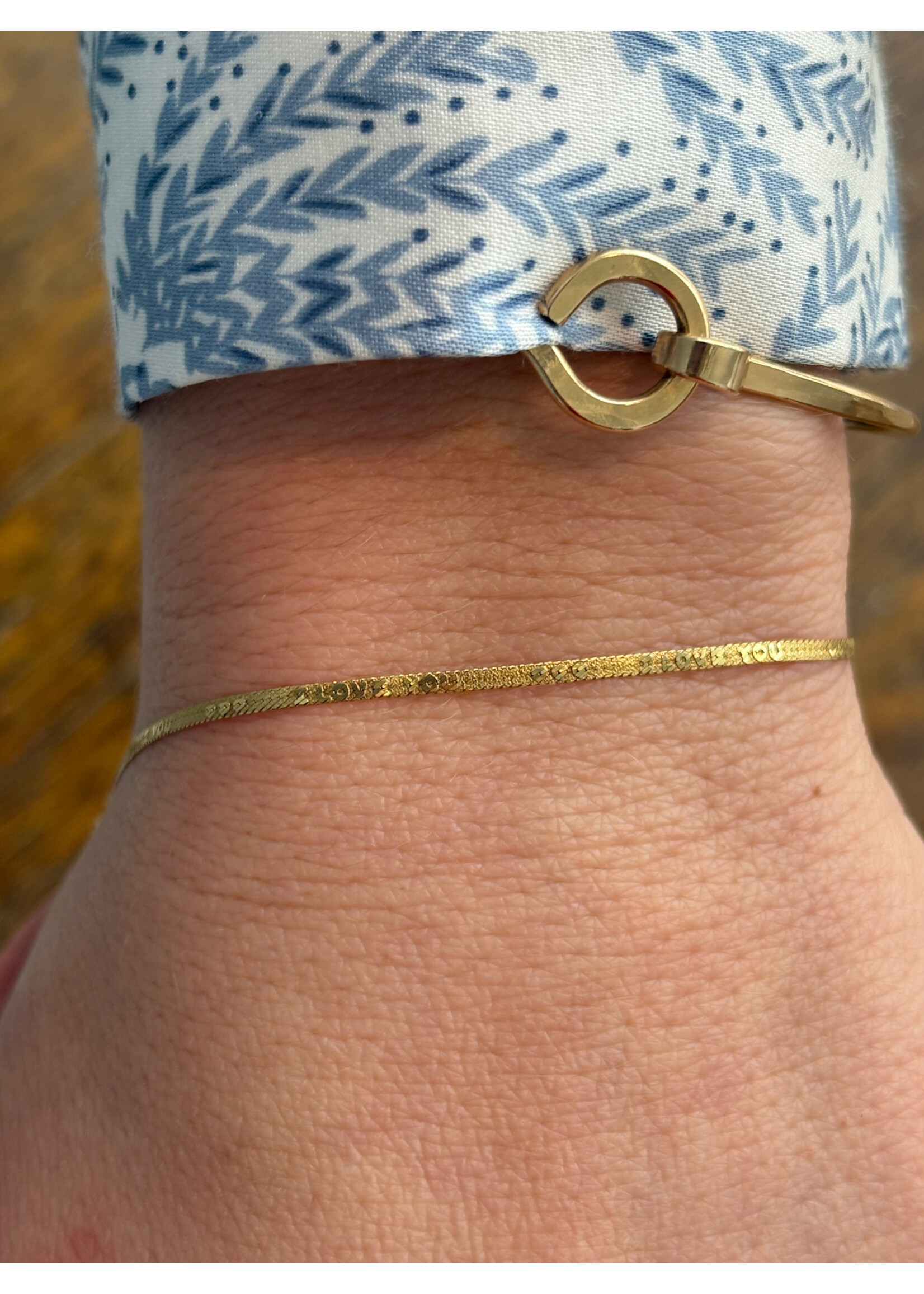 Jordans I Love You Herringbone Bracelet