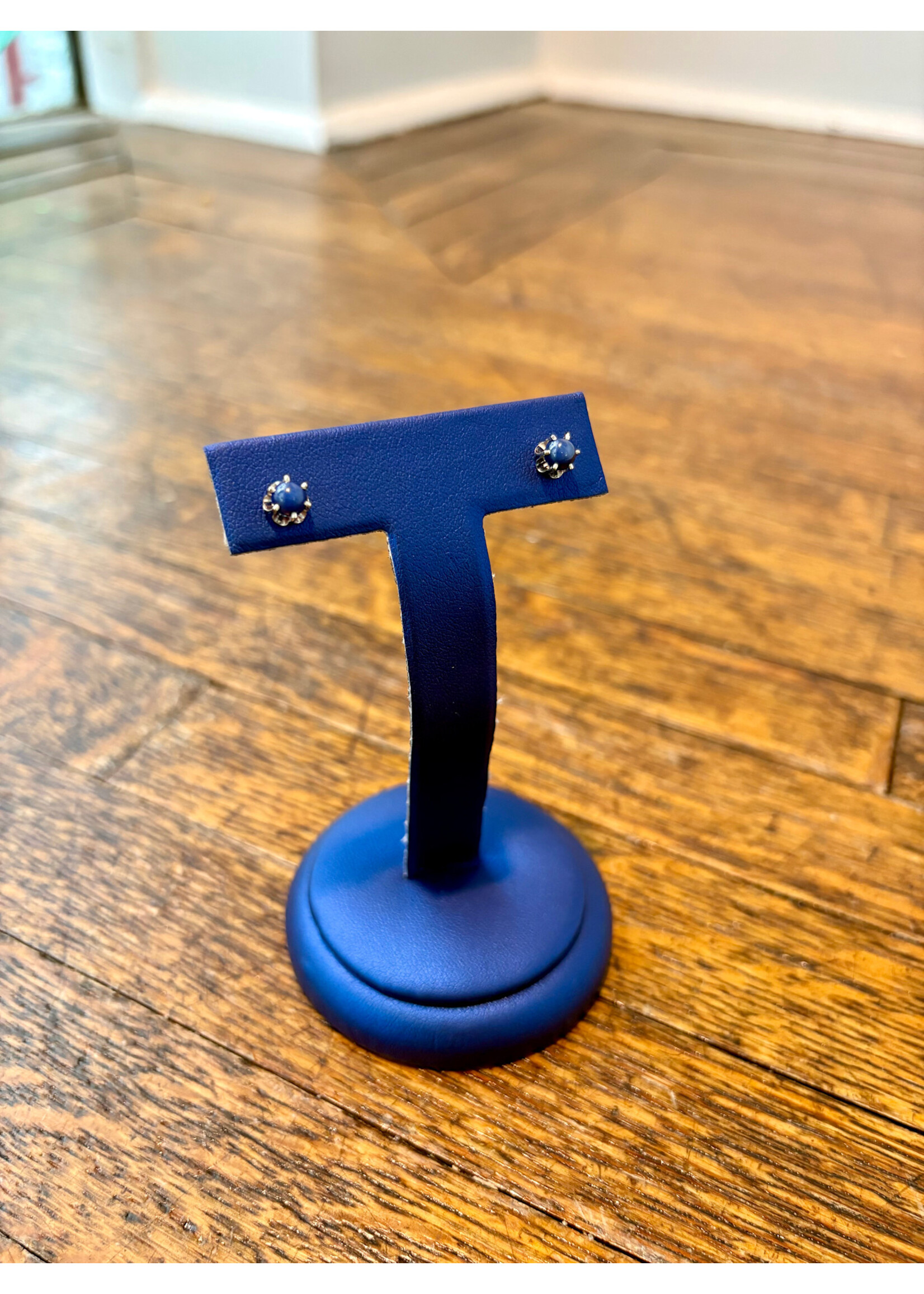 Jordans 14kwg Estate Syn Star Sapphire Studs