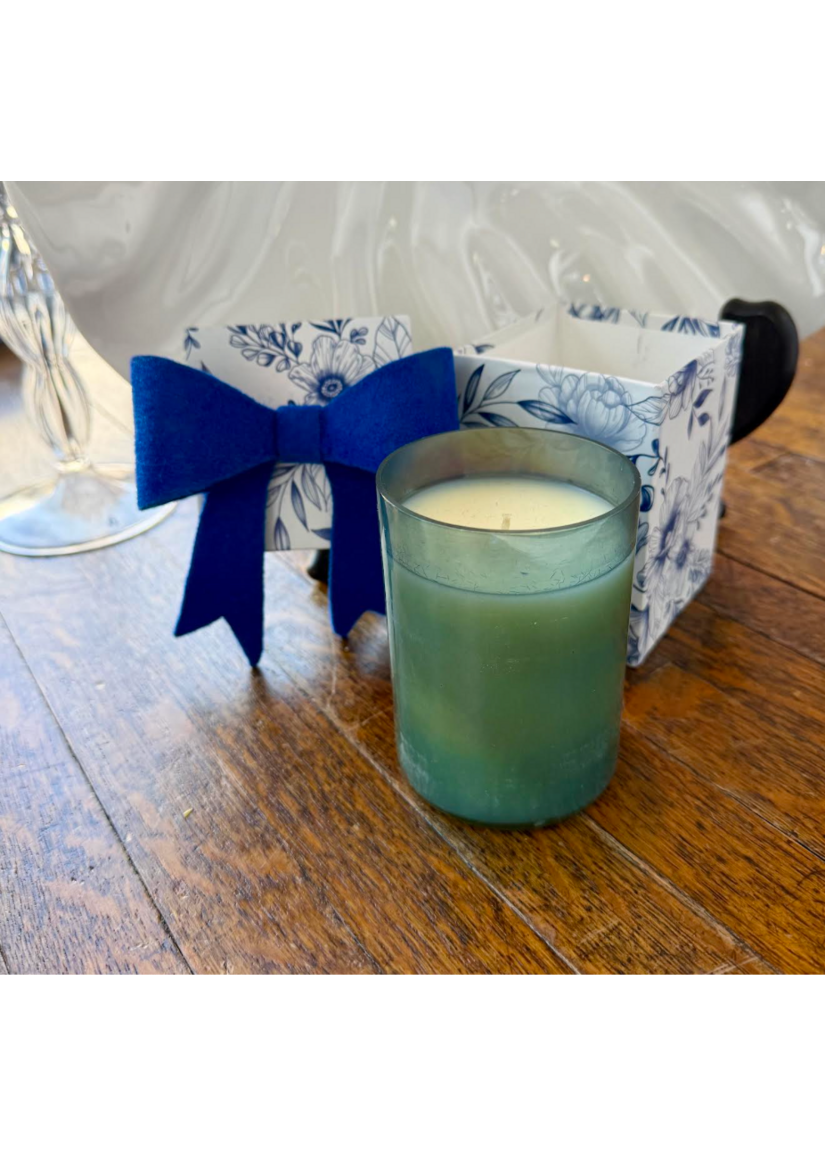Jordans Blue Bow Boxed Candle