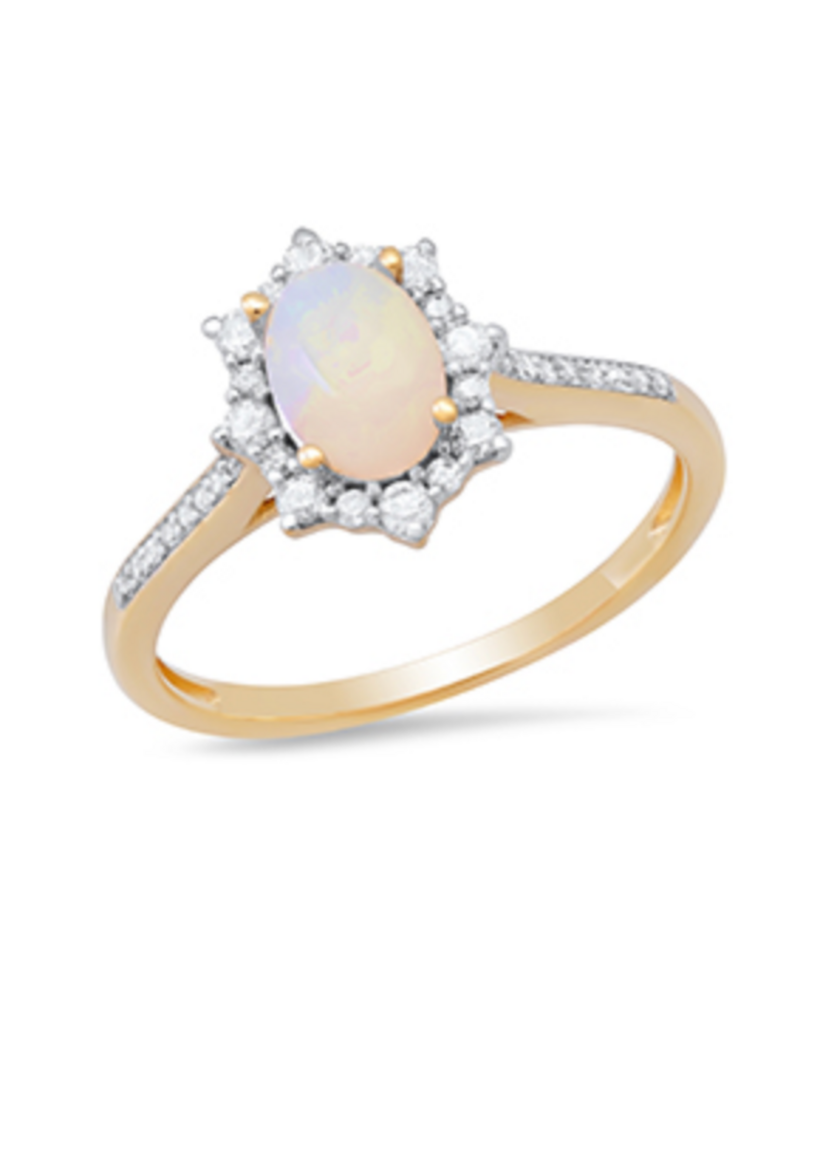 Jordans 10k Opal Ring w/ Dia Halo .20cttw