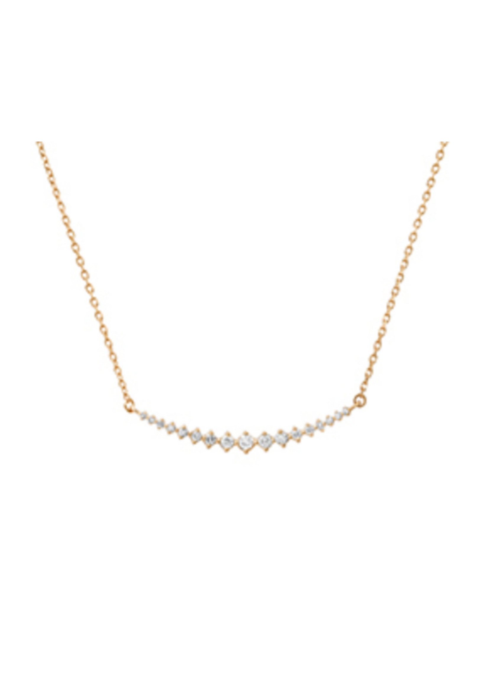 Jordans .15cttw Graduated Diamond Bar Necklacke 10k