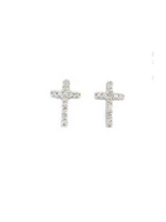 Jordans Sterling Diamond Cross Earrings
