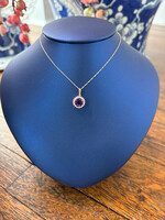 Jordans 10k Amethyst Necklace w/ Dia Halo .15cttw