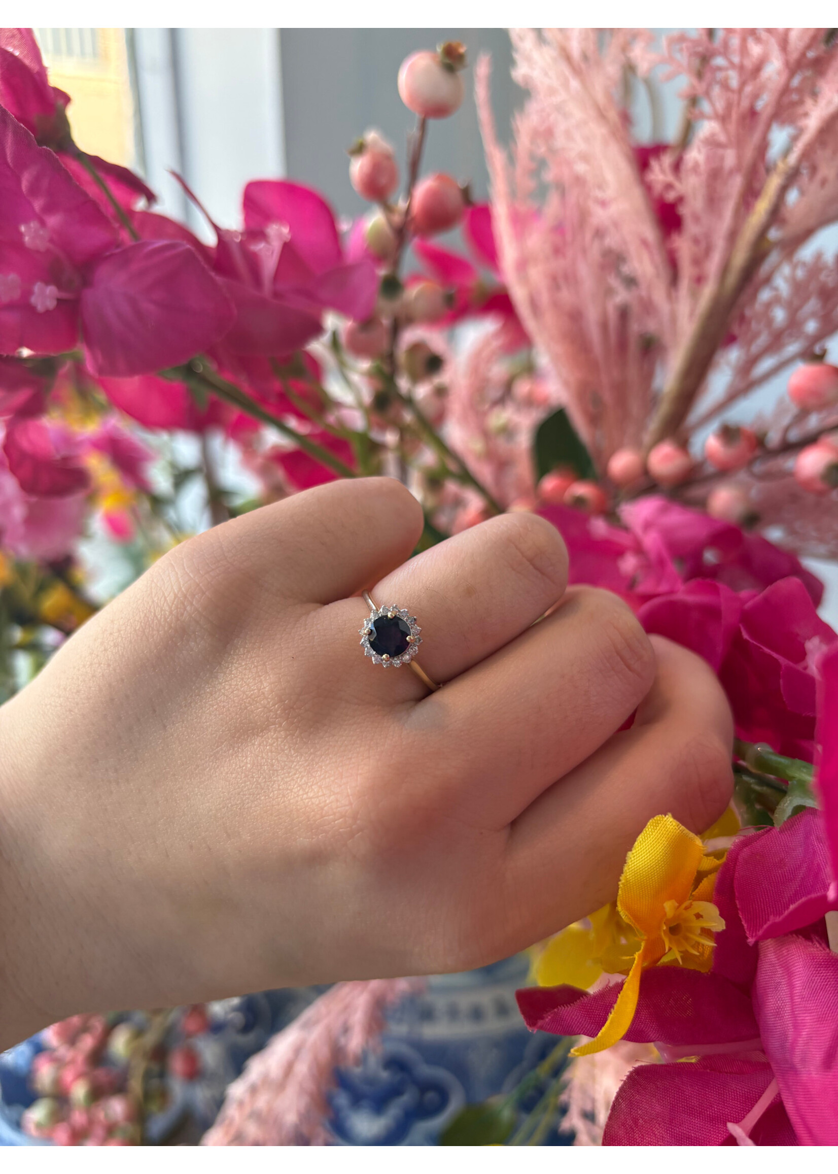 Jordans 10k Amethyst Ring w/ Dia Halo .15cttw