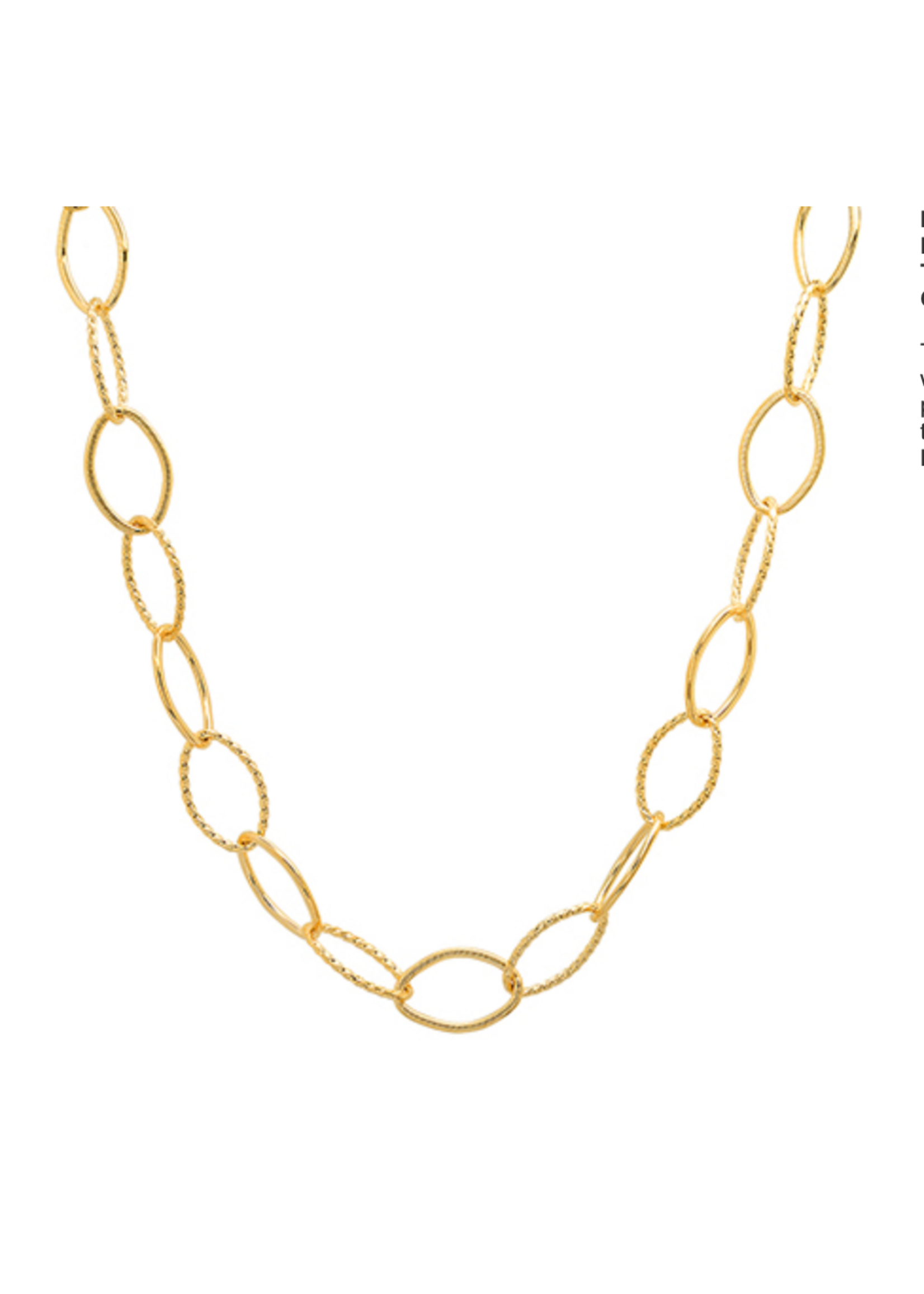 Jordans Forever Gold Oval Link Necklace 24in