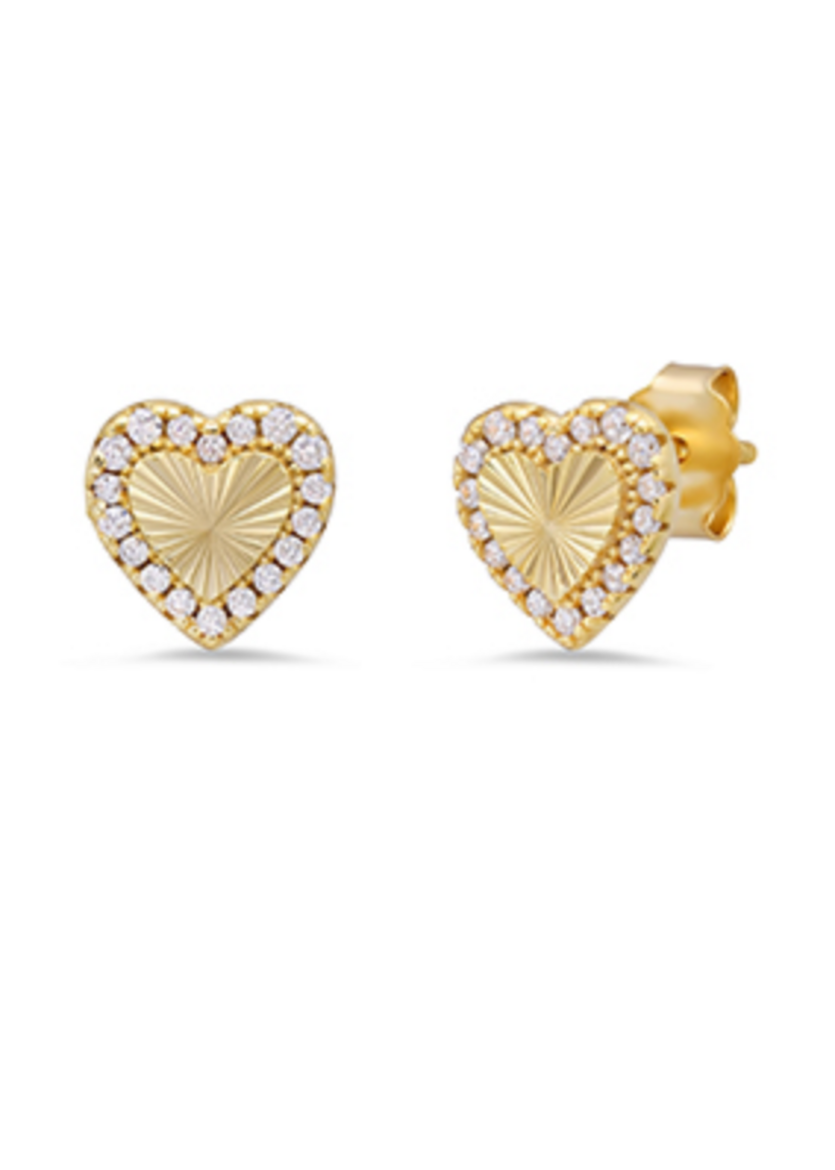 Jordans GF and CZ Heart Stud