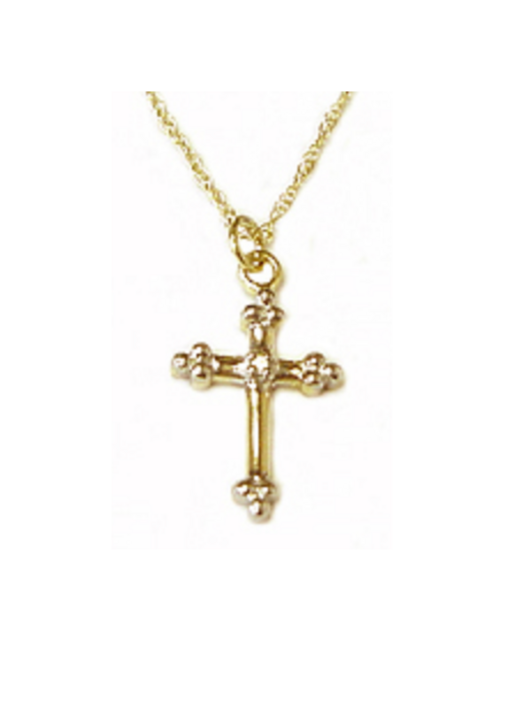 Jordans 10k Single Diamond Child's Cross Pendant 15in