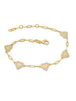 Jordans CZ Heart Paperclip adj. Bracelet GF