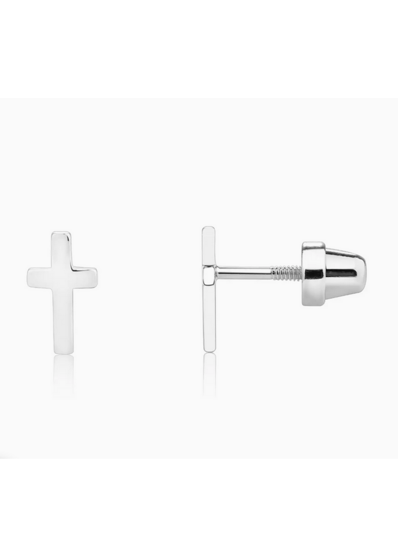 Jordans Sterling Screw Back Cross Earrings