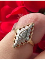 Jordans Vintage Two Tone Fashion Ring 14k .05cttw