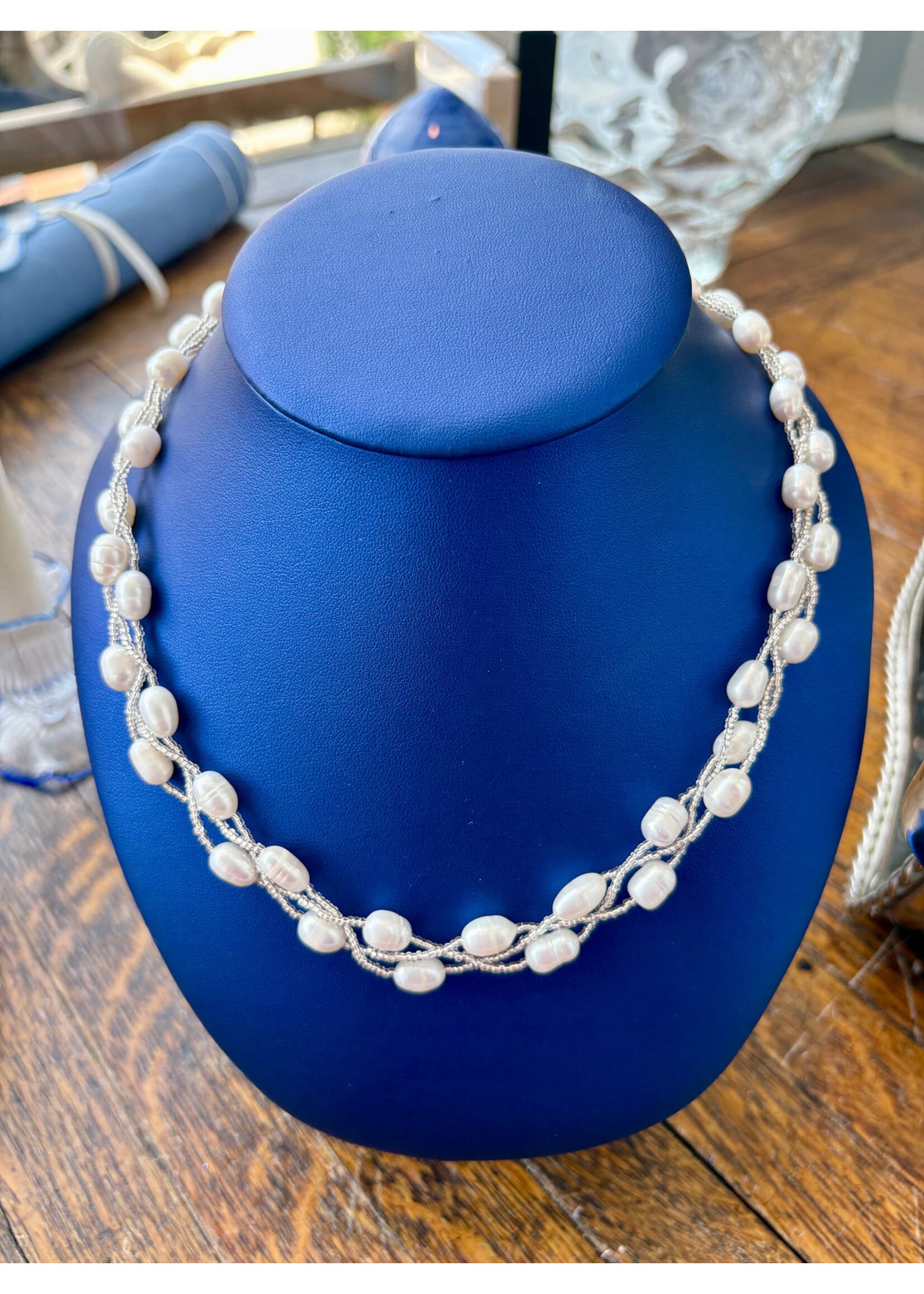 Jordans Magnetic Clasp Pearl Triple Strand Necklace