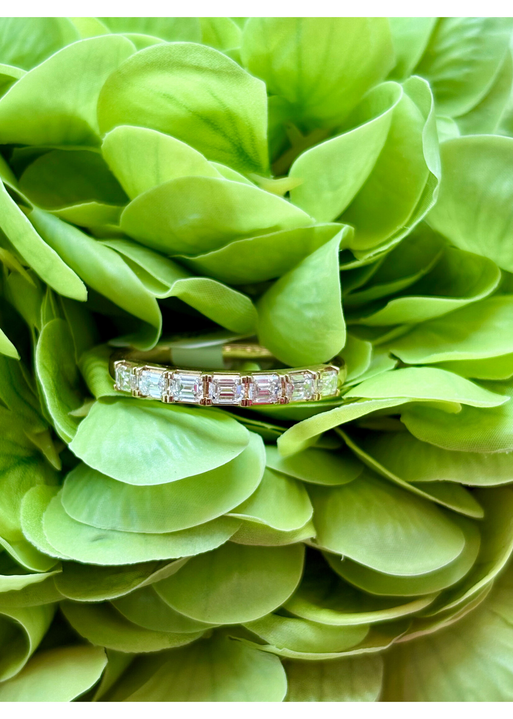 Jordans .85cttw Emerald Cut Diamond Band 14k