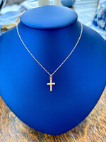 Jordans 14k Diamond Cut Beaded Cross Necklace