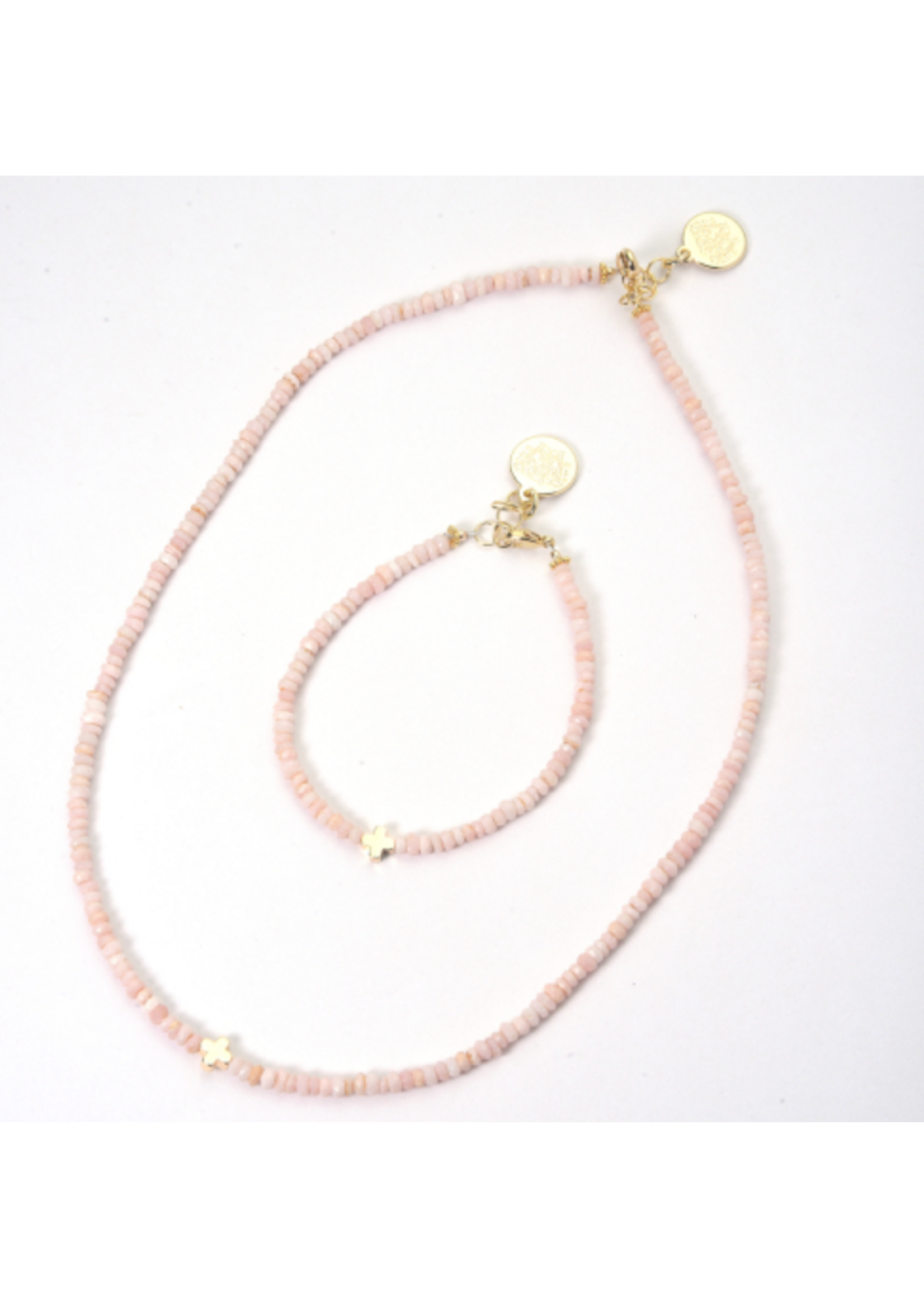 Wendy Perry Designs Issie Pink Opal Cross Necklace