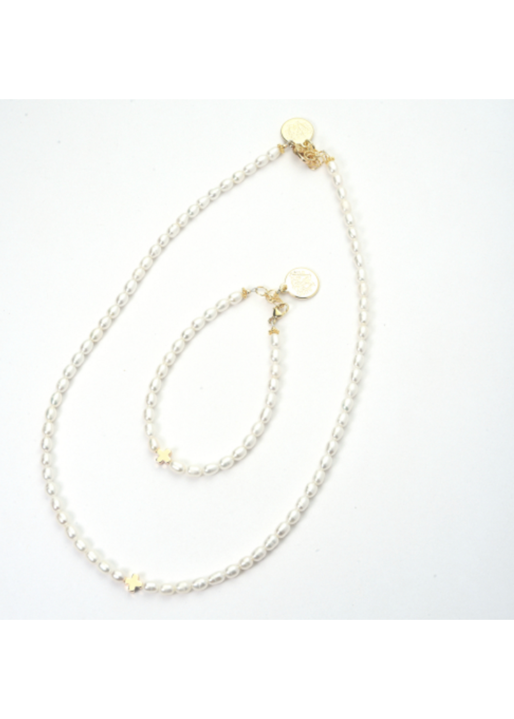 Wendy Perry Designs Issie Pearl Cross Necklace