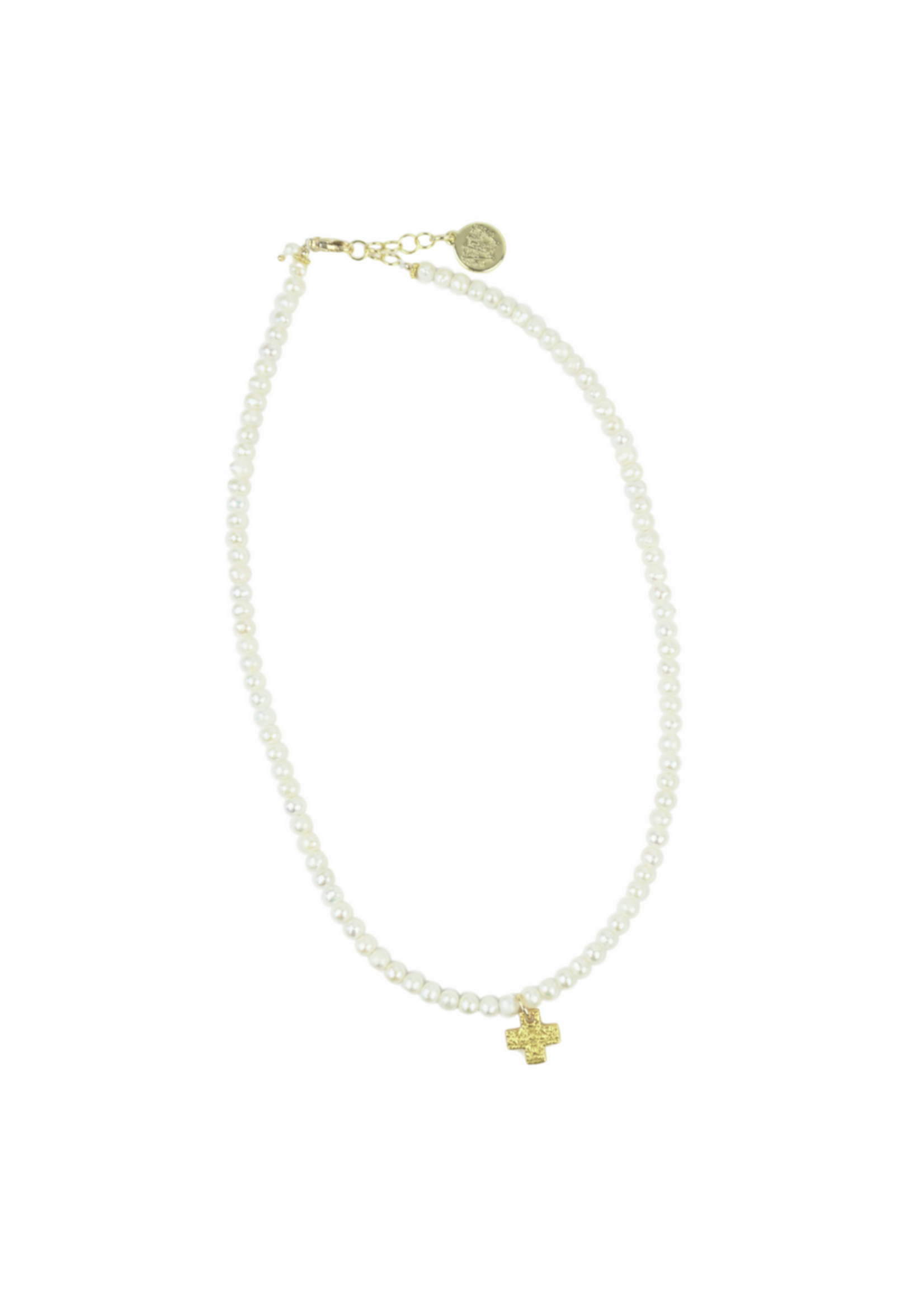 Wendy Perry Designs Annie Pearl Cross Necklace