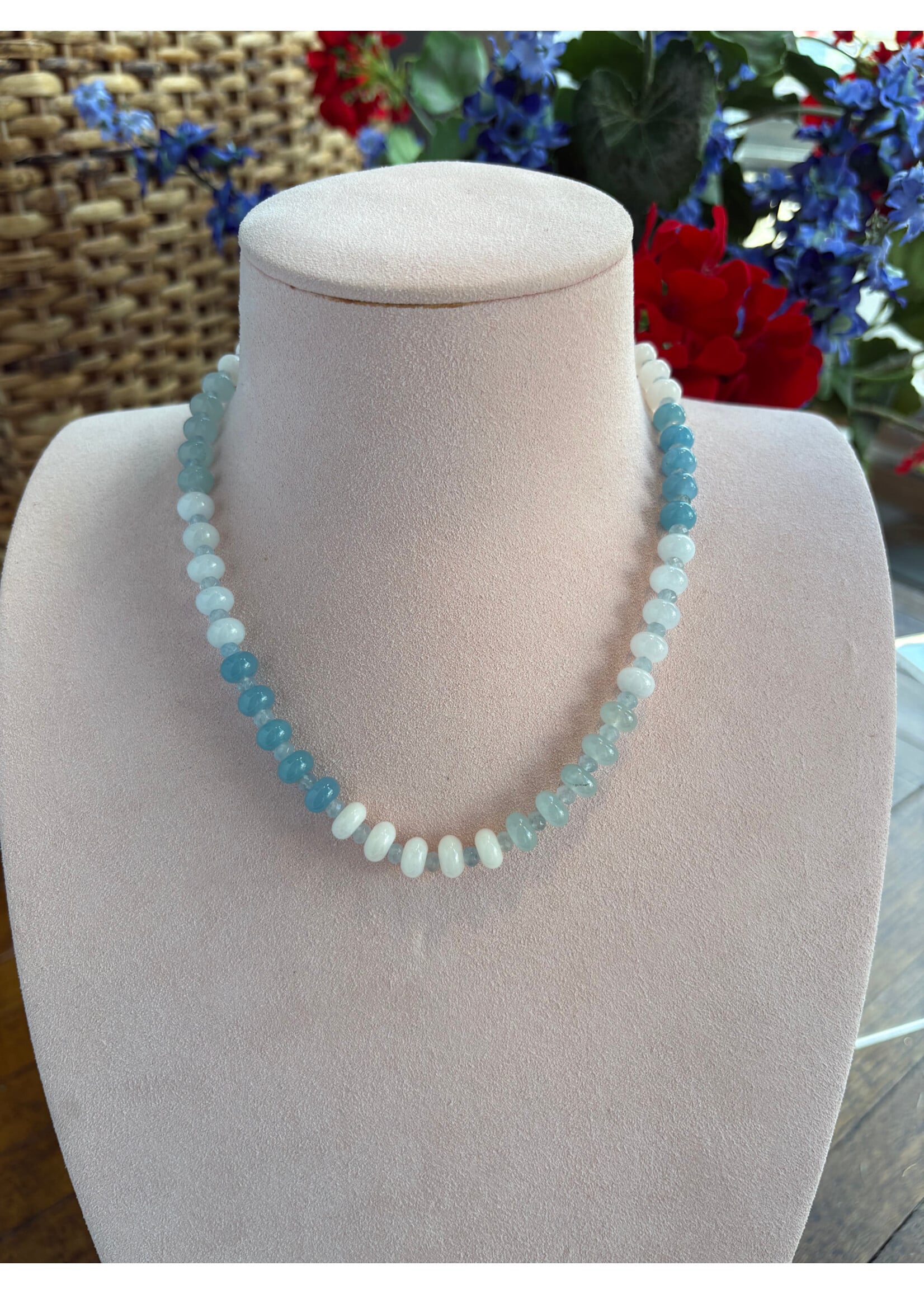 Wendy Perry Designs Jade Candy Light Blue Necklace