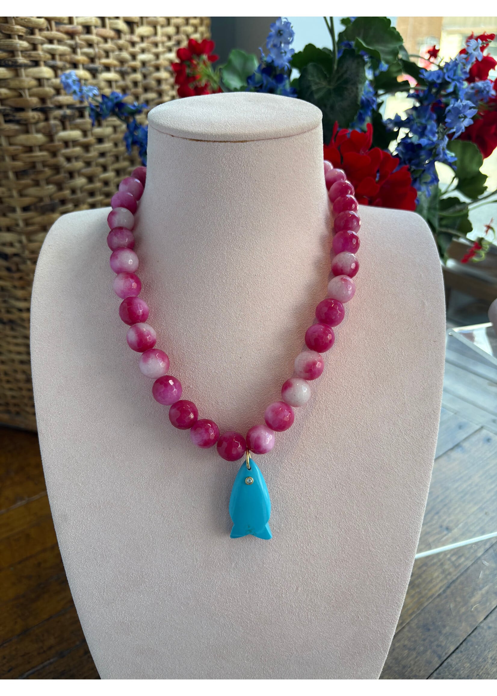 Wendy Perry Designs Samibel with Turquoise Fish Necklace