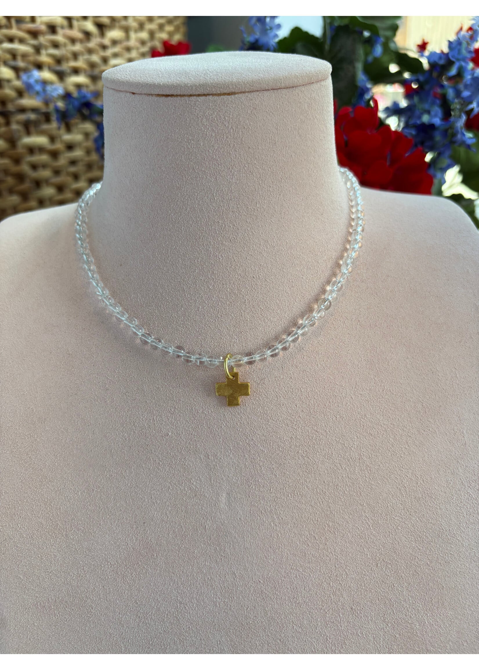Wendy Perry Designs Annie Cross Clear Quartz Necklace