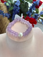Wendy Perry Designs Lilac Sea Glass & Pearl Bracelet