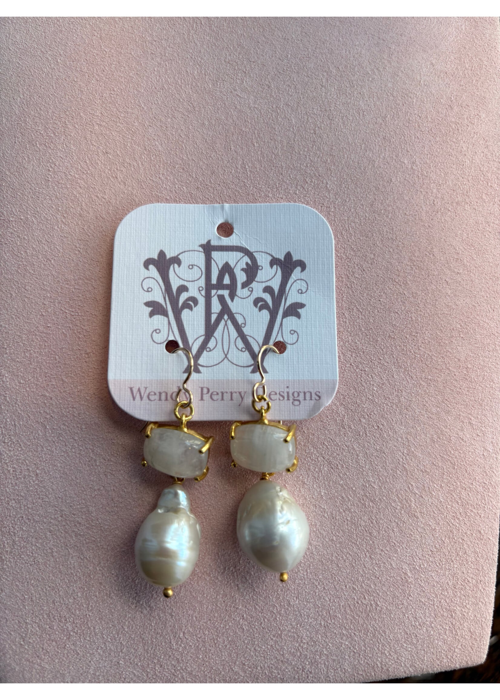Wendy Perry Designs Moonstone Georgina Pearl Drop Earring
