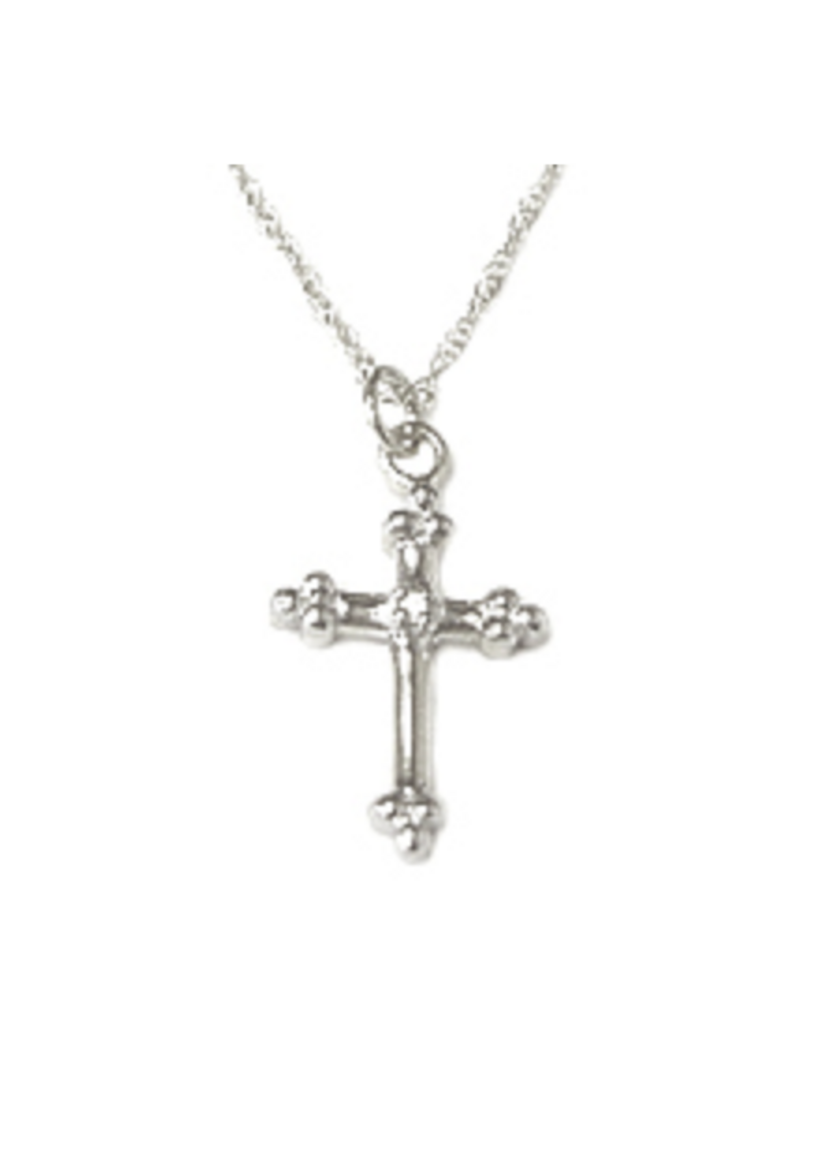 Jordans SS Single Diamond Cross Pendant adj Chain