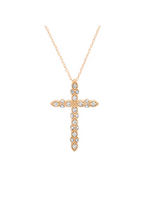 Jordans .25cttw Diamond Beaded Decor Cross 10k 18in