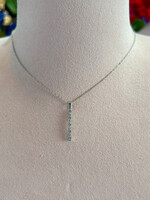 Jordans 14kwg Diamond Beaded Bar Pendant 20in chain