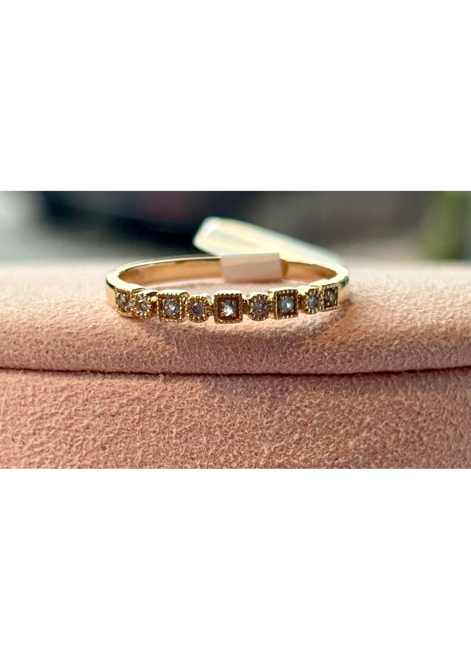 Jordans Aquamarine and Diamond Stacker Band 10k